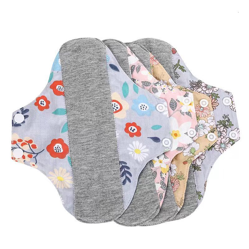 Mats simfamily 10Pcs Reusable Pads Bamboo Charcoal Sanitary Washable Panty Liner Mama Maternity Menstrual Cotton 230504