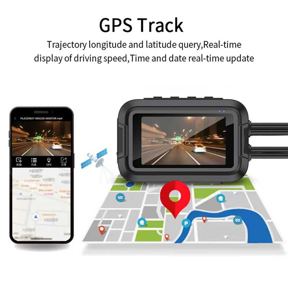 car dvr Dual 1080P Motorcycle DVR Full Body Waterproof Moto Camera WiFi GPS Dash Cam Front Rear Driving Video Recorder Black Box R250506