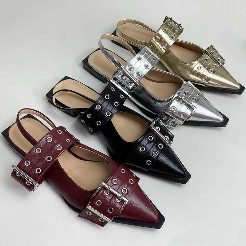 Designer Fashion Large Size 43 Foot Womens Flat Shoes Luxury Womens Buckle Strap Corner Lace Womens Flat Shoes M250506