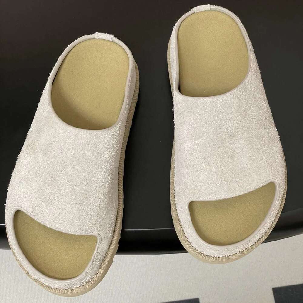 Round Toe Casual Mid Heels Solid Color Thick Bottom Shoes For Women Slip-On Concise Slippers Size 35-40 luxury Spring Autumn New