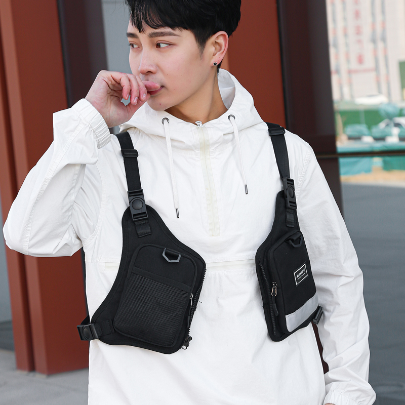 chest bag for men tactical inspired sports utility chest pack edc pouch bag with builtin phone holder for workouts running cycling 555