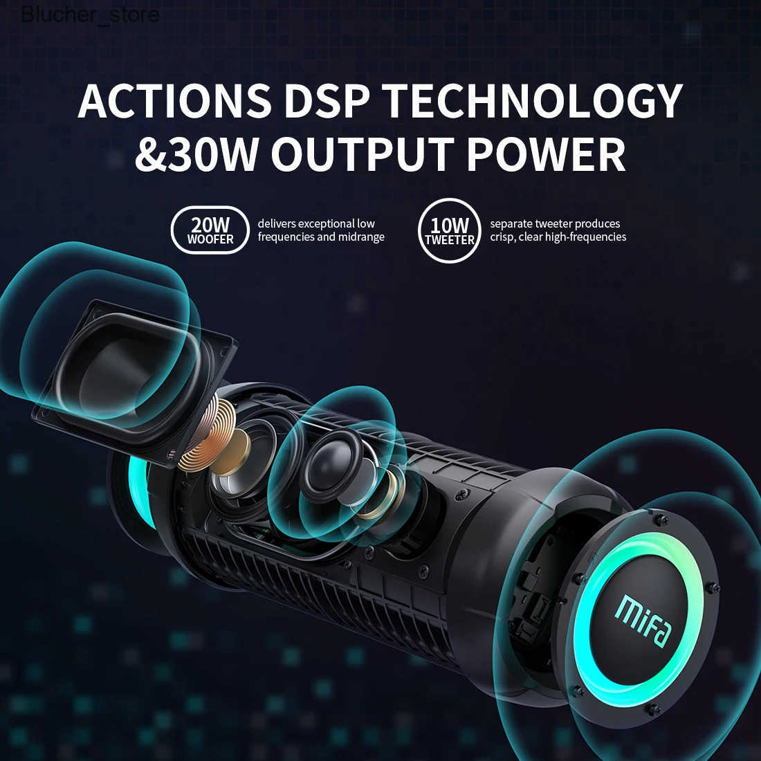 mifa WildRod Portable Bluetooth Speaker Wireless Outdoor camping Speaker Bluetooth 5.3 StreamingIP67 Waterproof and Dustproof z250506RQB0