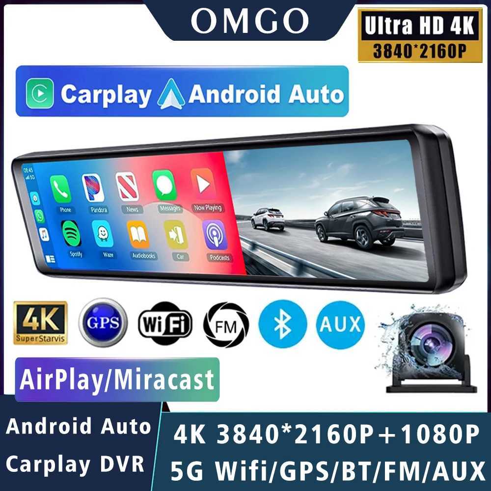 car dvr 11.26 4K 2160P Car Dvr Carplay Android Automatic Driving Recorder GPS WIFI BT FM Stream Rear View Mirror Driving Recorder R250506