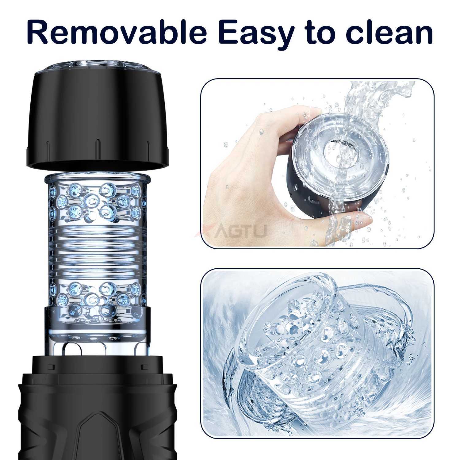 Automatic Male Masturbator Telescopic Rotation Masturbation with Suction Cup for Men Simulation Blowjob Piston Sex Toy for Men W250506