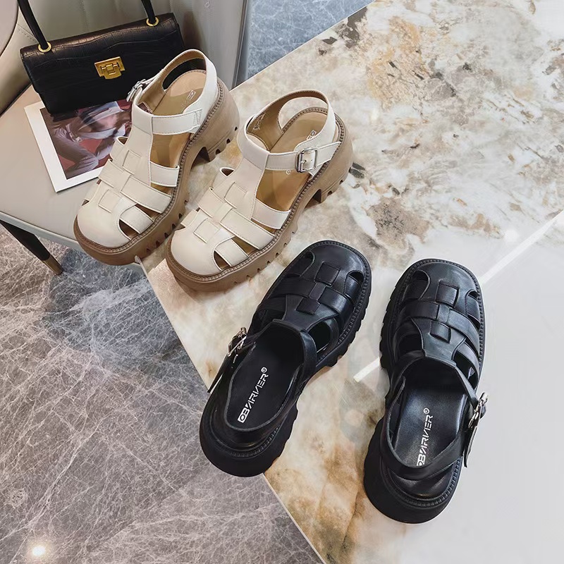 Platform BeauToday Sandals Women Open Toe Sgback Ankle Buckle Strap Genuine Leather Casual Outdoor Summer Female Shoes 38201 ef69