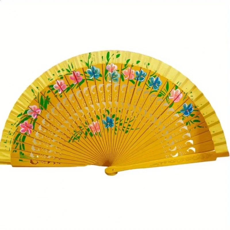 Folding fans wooden Spanish fans handmade folding fans for dance printing home decor decoration craft gifts 250430