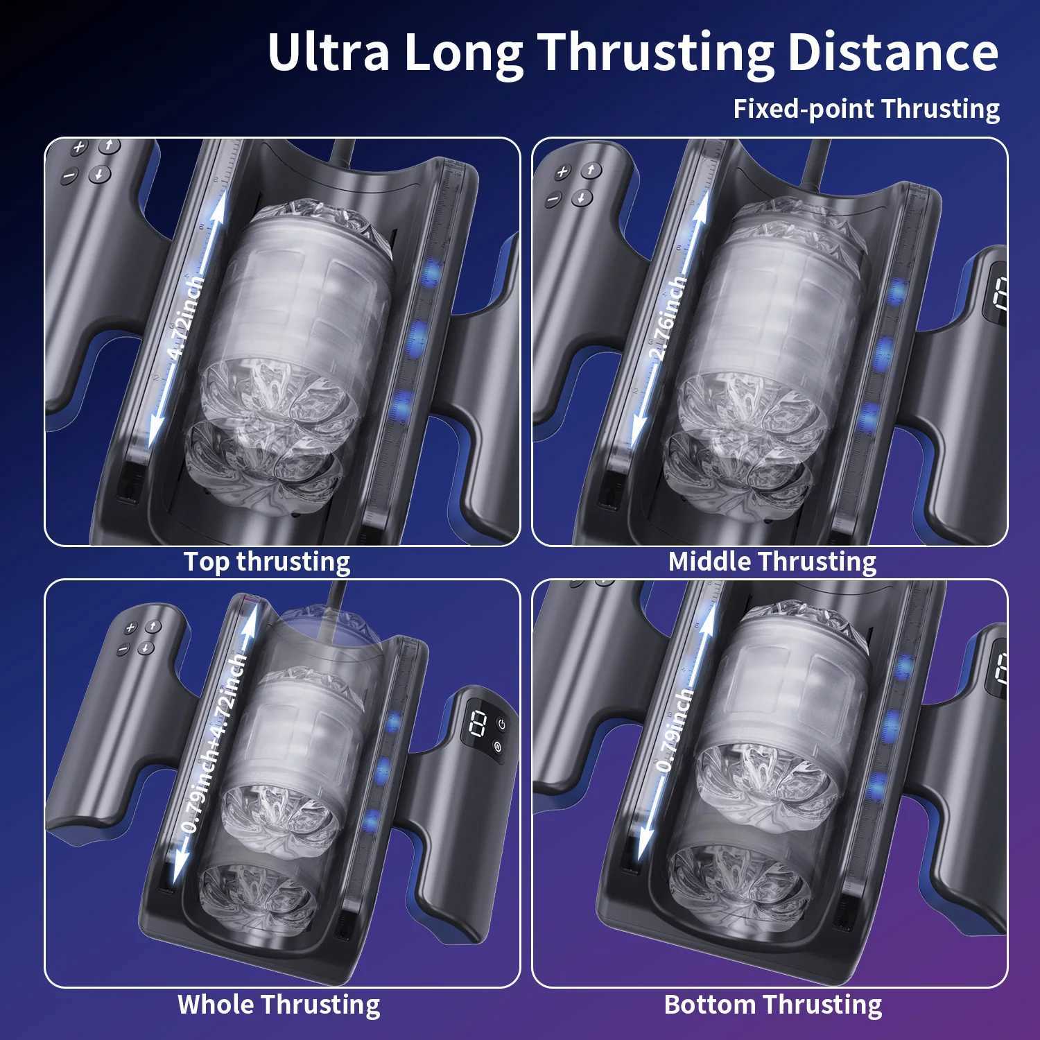 Automatic Telescopic Male Masturbator High Speed Piston Stroker Pocket Pussy with 12cm Thrusting Distance Sex Toys for Men 18XJ250506