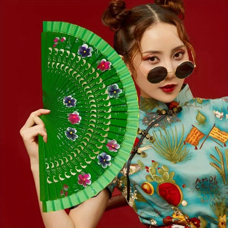 Folding fans wooden Spanish fans handmade folding fans for dance printing home decor decoration craft gifts 250430