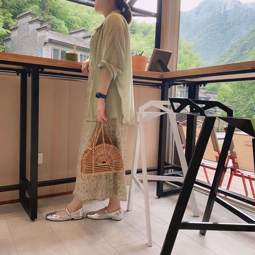 Summer Woven Bag Beach Bag Holiday Beach Hollowed Out Women S Bag Bamboo Woven Handmade Handbag Mini Semi Circular Bag KQ KQ
