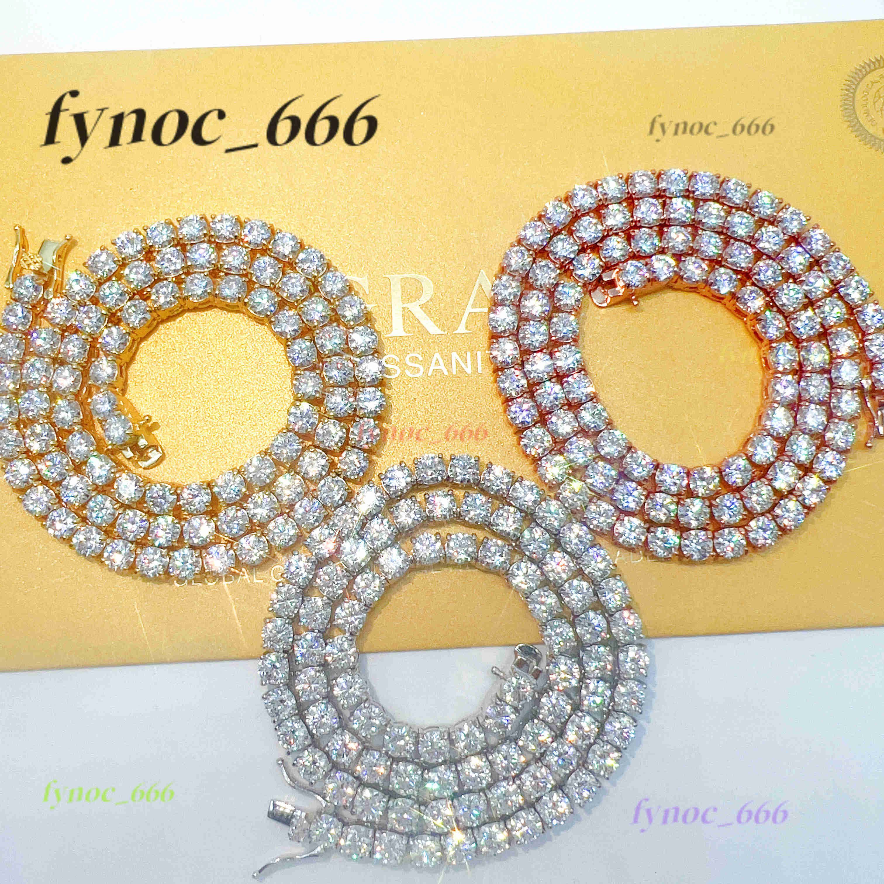 Hot Sale Product Teal Moissanite Chains Necklace 925 Sterling Silver Tennis Chain