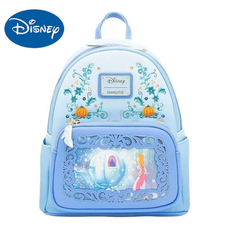 Disney Disney Loungefly Aschenputtel Cinderella Princess Dreams Series Pu Material Casual Backpack Surprise Birthday Gifts For GirlsXJ250506