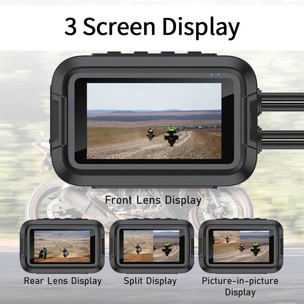 car dvr Dual 1080P Motorcycle DVR Full Body Waterproof Moto Camera WiFi GPS Dash Cam Front Rear Driving Video Recorder Black Box R250506