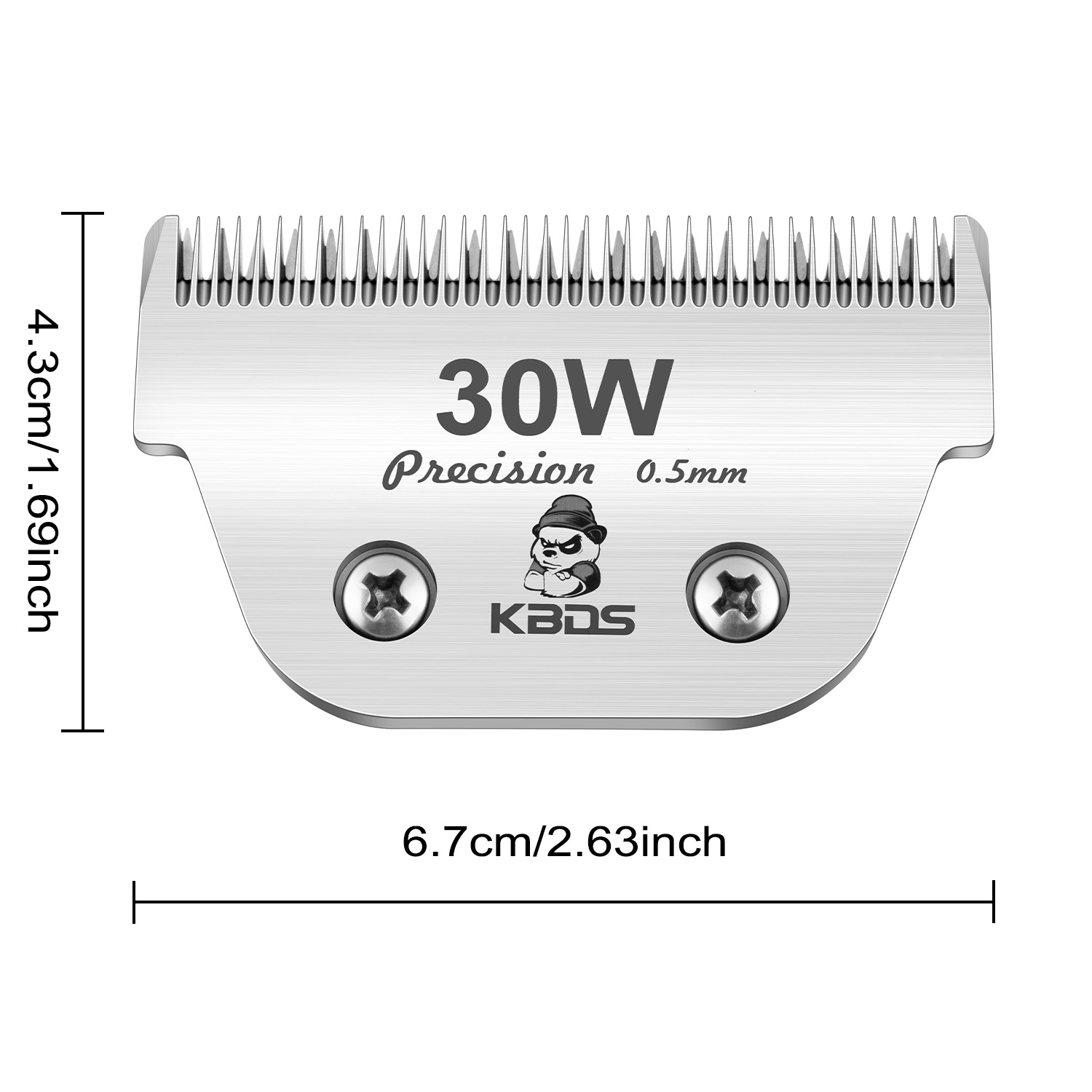 KBDS Detachable Ceramic Wide 30W Blade for Dog Grooming Cuts Length(1/50" - 0.5mm) Compatible with Most Andis, Oster, Wahl A5 Clippers(30W)