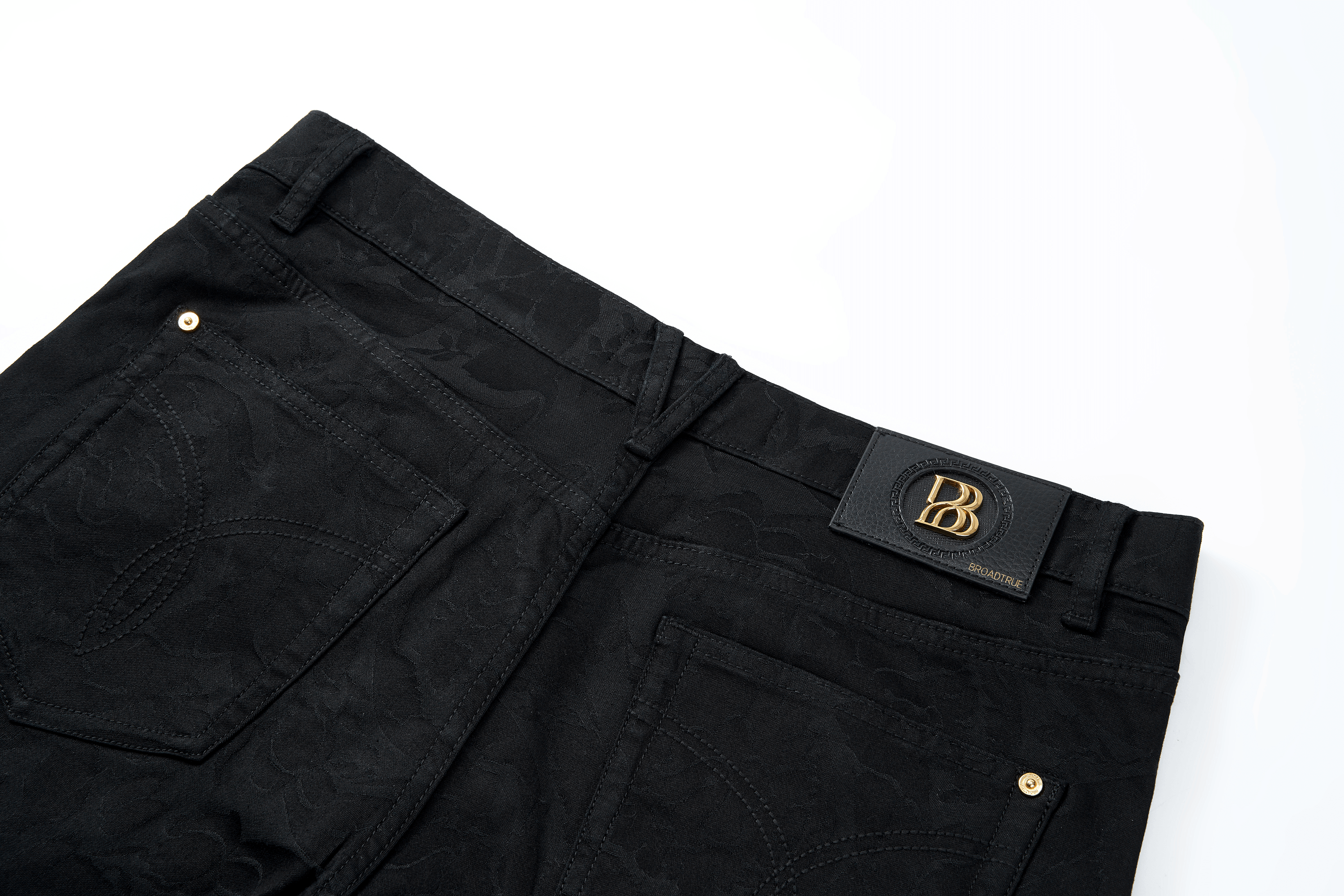 Italian Baroque Dark Pattern Jacquard Jeans