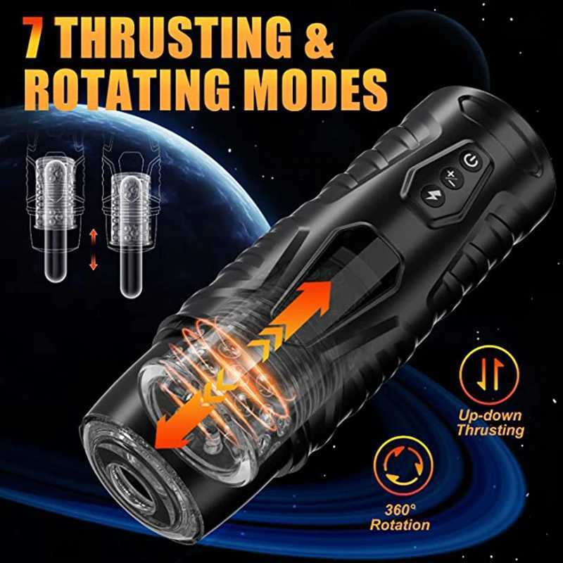 HESEKS Male Automatic Telescopic Rotation Masturbator Vacuum Electric Vibration Blowjob Maturbation Cup Adult Sex Toys For Men W250506