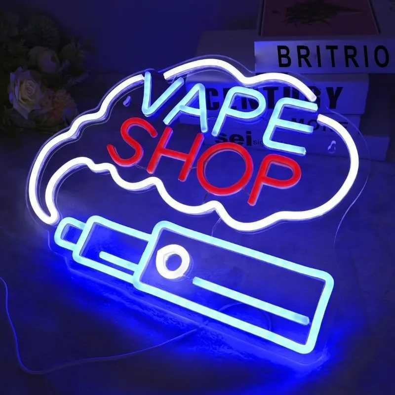 LED vape shop smoke neon sign cigar shop window display garage people cave wall decoration art sign Z250506