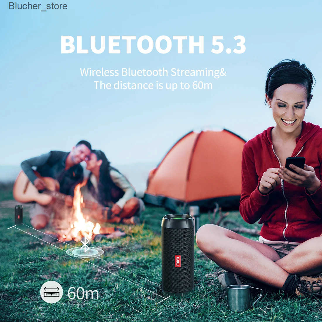 mifa WildRod Portable Bluetooth Speaker Wireless Outdoor camping Speaker Bluetooth 5.3 StreamingIP67 Waterproof and Dustproof z250506RQB0