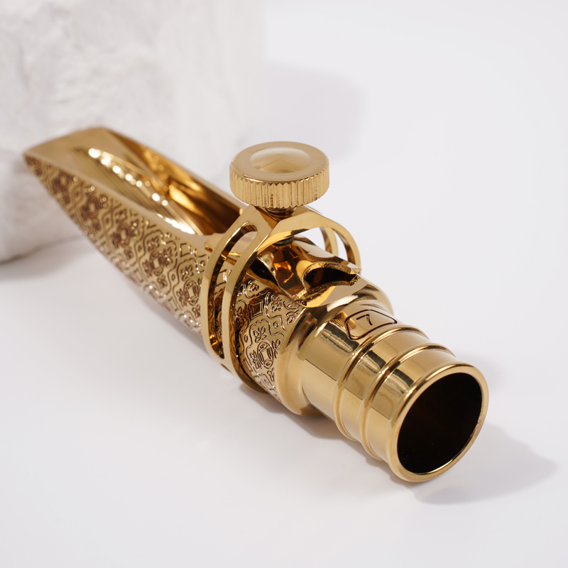 Professional Tenor Saxophone Metal Mouthpiece Matte Finish Jazz Mouthpiece with Ligature Cap Durable Brass Sax Reed Accessories hot-sale