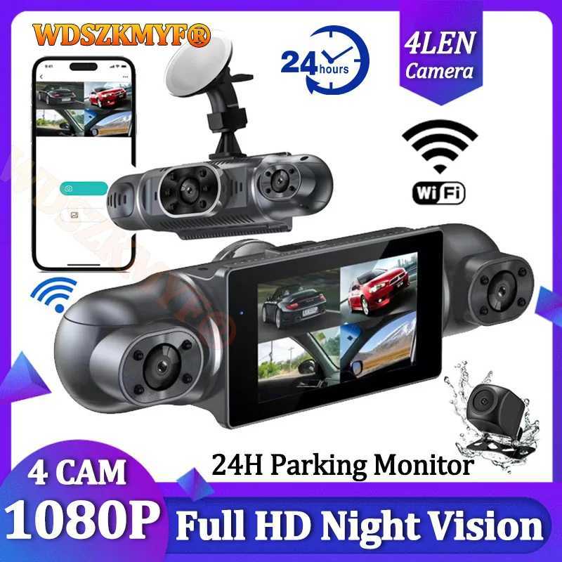 car dvr 4*1080P Car DVR 4 Camera Video Recorder WIFI GPS 360 Dash Cam Front left right Rear View camera 24H Hardware Kit Car Assecories R250506