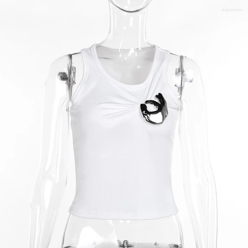 Womens Tanks Personalized Fashion Shrink Tank Top Sexy Solid Color OK Pattern