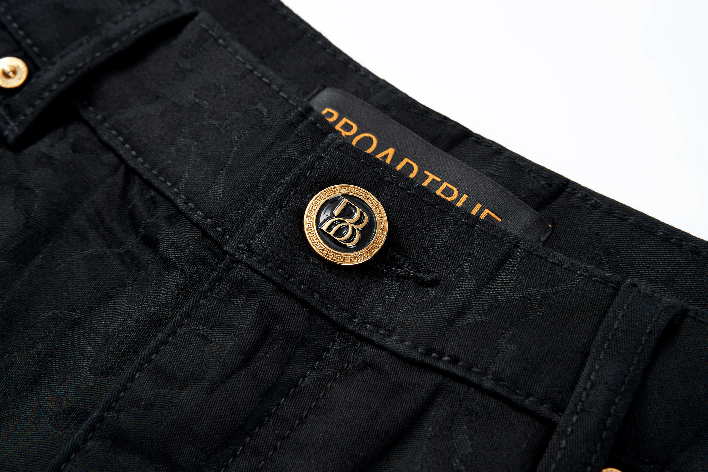 Italian Baroque Dark Pattern Jacquard Jeans