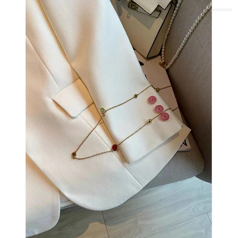 Women's Suits Women Blazer 2025 Fashion Spring Autumn Loose Long Sleeve Single Button Office Suit Ladies Jacket Outerwear Female Tops