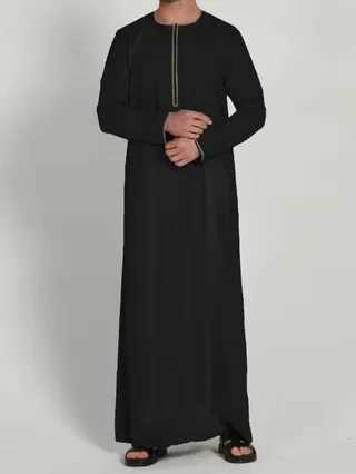 Solid Dubai Turkish Muslims Dress Muslim Men Jubba Thobe Long Sleeve Thin Robes Kaftan O-neck Islamic Arabic Fashion Men CaftanXJ250506