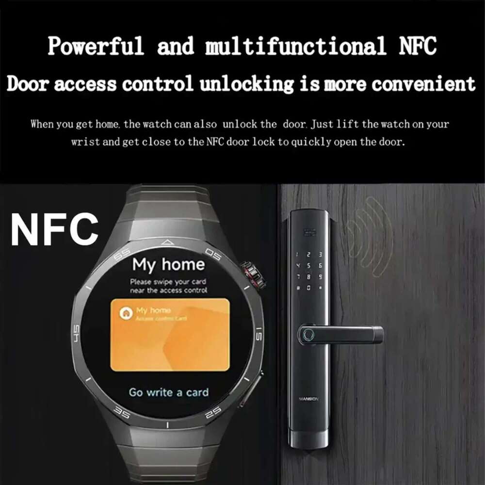 New GT5 Pro For Huawei Smart 1.43 Inch HD AMOLED Screen NFC GPS Tracker Bluetooth Call Health Monitoring Watch Men Women