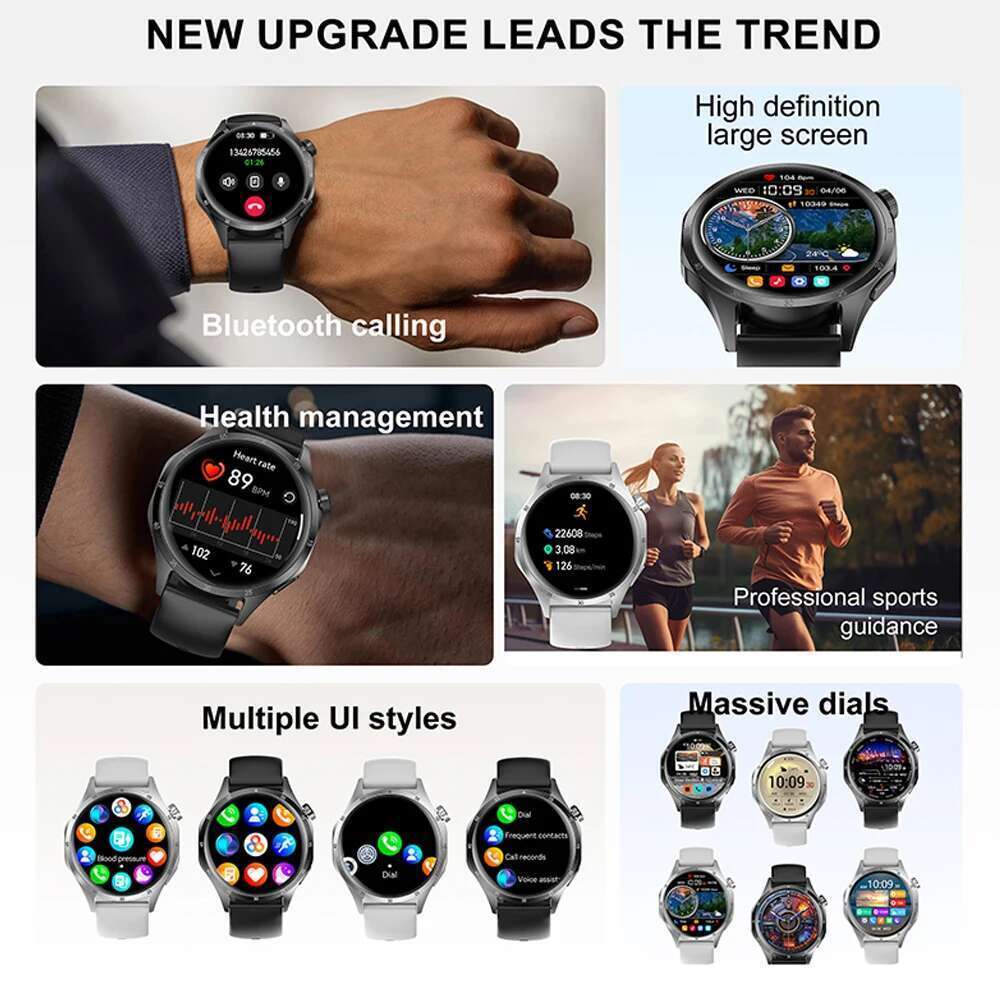 2025New GT5 Pro GPS Smart Watch Men 360*360 AMOLED Screen Heart rate BT call IP68 Waterproof Sport Smartwatch For Huawei