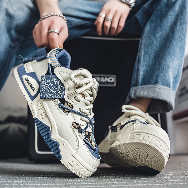 2025 summer free shipping men shoes fashion new designer trend versatile casual sports shoes blue green khaki size 39-44