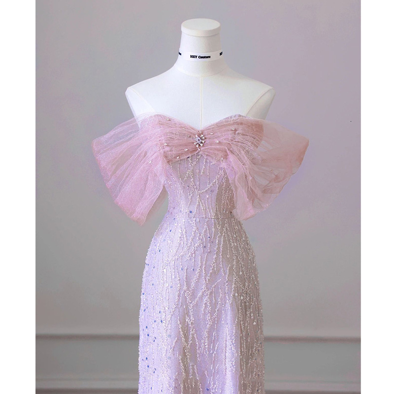 Elegant Off Shoulder Dubai Evening Dresses For Women Exquisite Glitter Wedding Tassel Arabic Formal Party Gown customized 241223