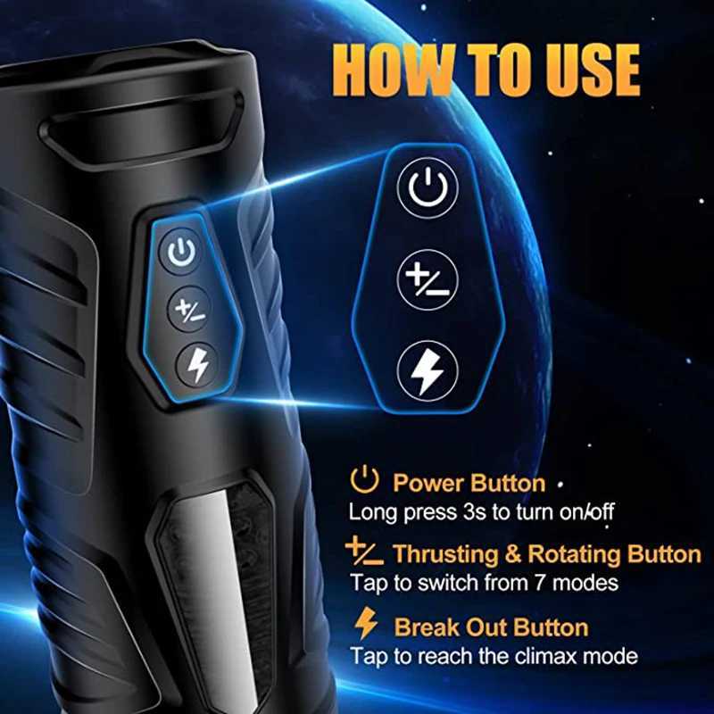 HESEKS Male Automatic Telescopic Rotation Masturbator Vacuum Electric Vibration Blowjob Maturbation Cup Adult Sex Toys For Men W250506