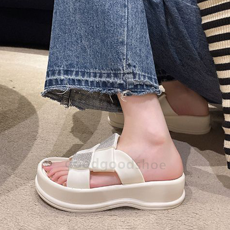 2025 Designer Slides Sandals Square diamond 4.5cm Slippers EVA Summer Beach Casual Soft Comfortable Womens Sliders Outdoor Indoor Home White Black Ant