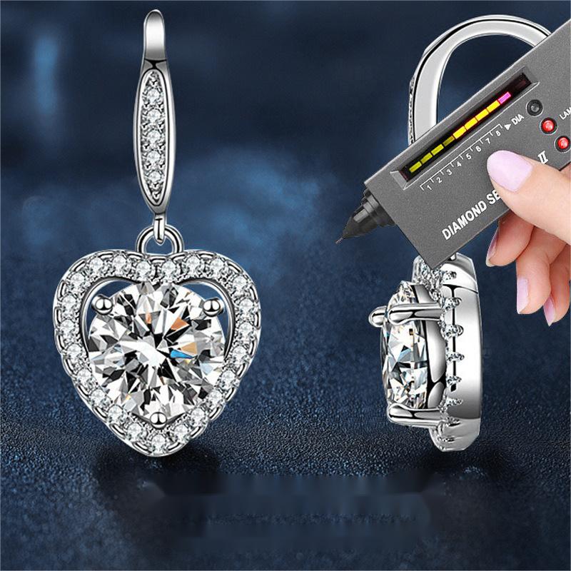 Romantic One-Carat Moissanite Pendants with Matching Ear Cuff Accessories
