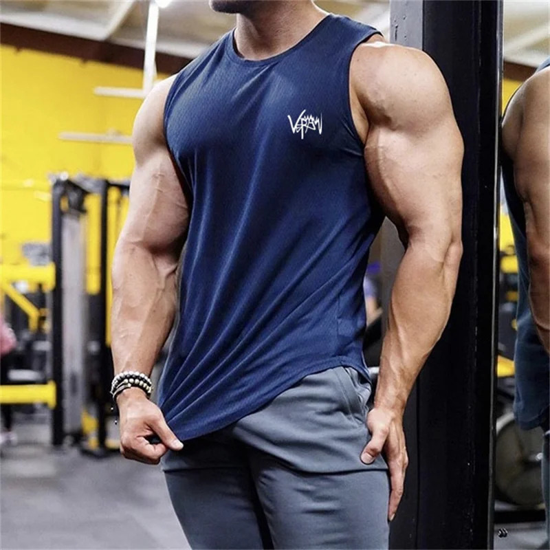 Fitness Vest Mens Gym Exercise Quick Drying Sleeveless Casual Sports Underwear Tshirt 250430Z