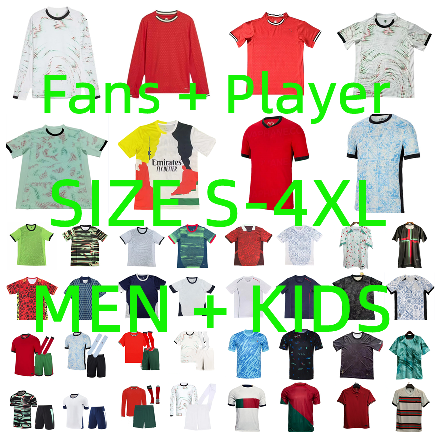 2025 2026 Portugieser soccer jerseys MEN KIDS KITS Player versoin Portugal JOAO FELIX B.FERNANDES BERNARDO DIOGO J RONALDO R. LEAO 24 25 26 long sleeve football shirts