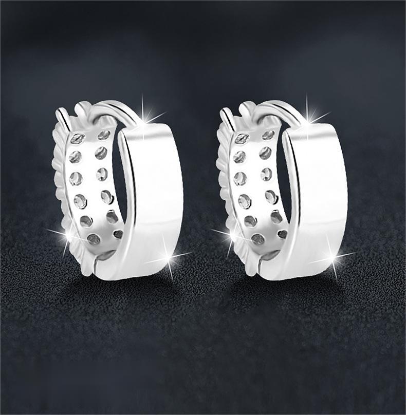 Elegant Double Row Moissanite Earrings - 925 Sterling Silver, Dazzling Sparkle, Hypoallergenic, Perfect Gift for Her