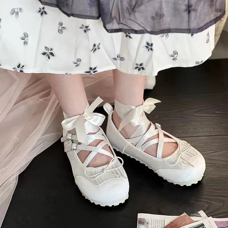 Spring Cross Strap Women Ballet Flats Fashion Elegant New Round Toe Ladies Comfort Street Style Soft Sole Ballerinas Shoes 241016