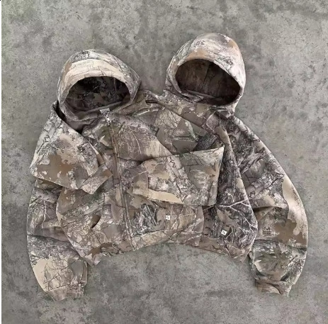 Camo Streetwear Retro Camo Zip Hoodie Hip Hop Y2K Coats Mens Womens Oversized Hoodie Sweatshirt Zip Jacket clothing 250122