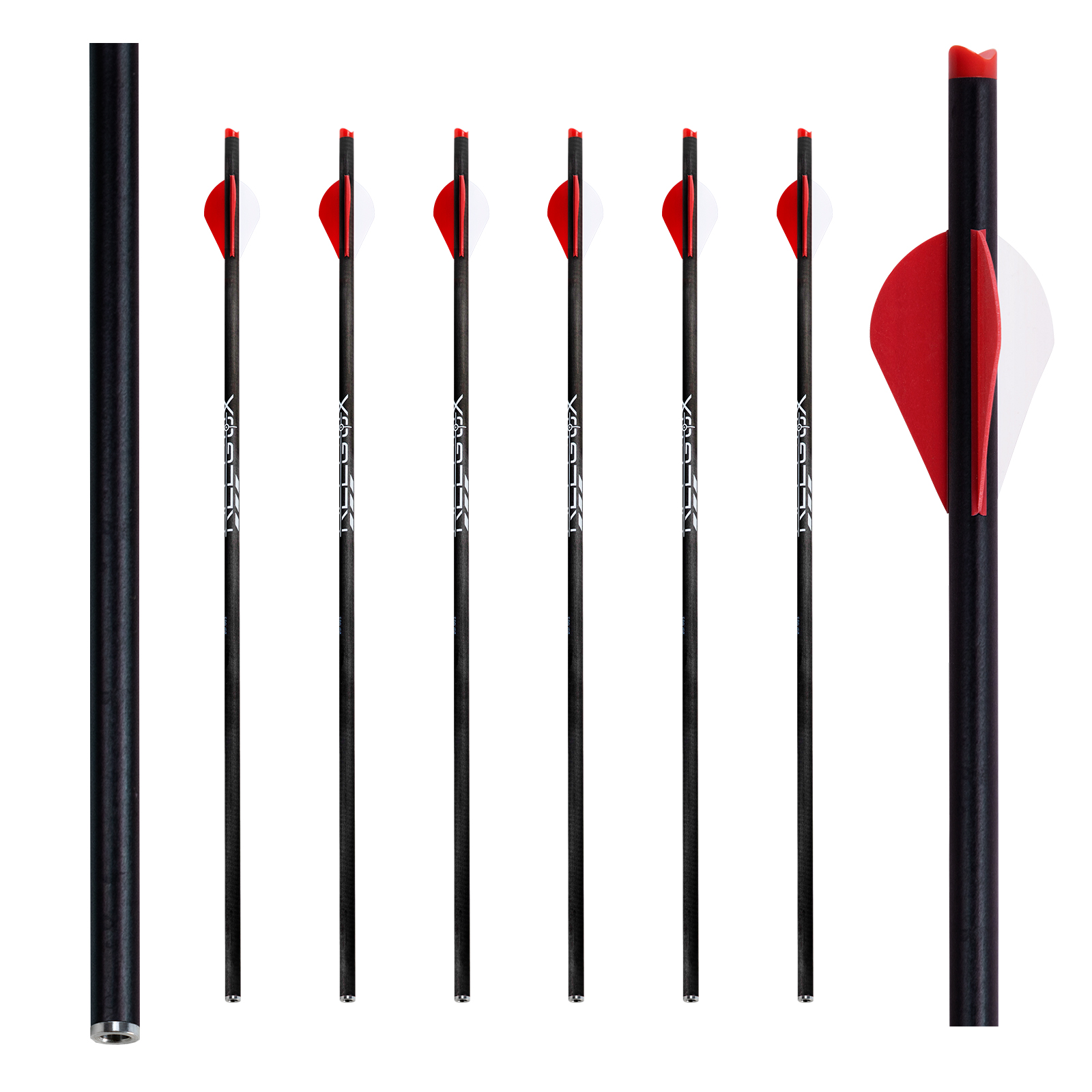 Crossbow Arrows without Arrow Heads 20 inch Crossbow Bolts Hunting Carbon Arrows Excluding arrows Half-Moon Nocks Archery Practice Training Arrows(Pac