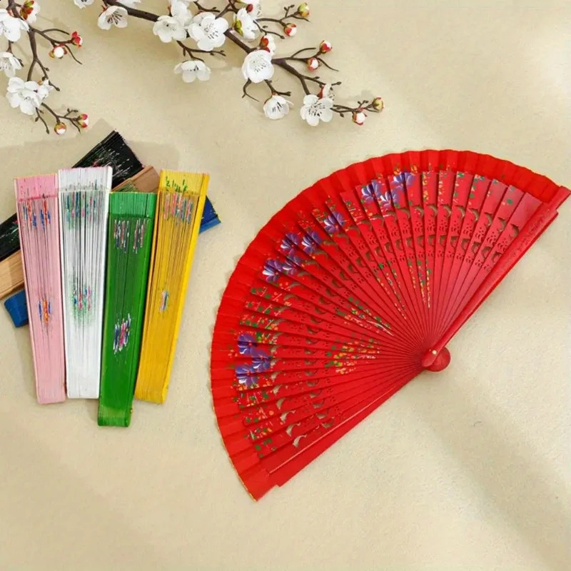 Folding fans wooden Spanish fans handmade folding fans for dance printing home decor decoration craft gifts 250430