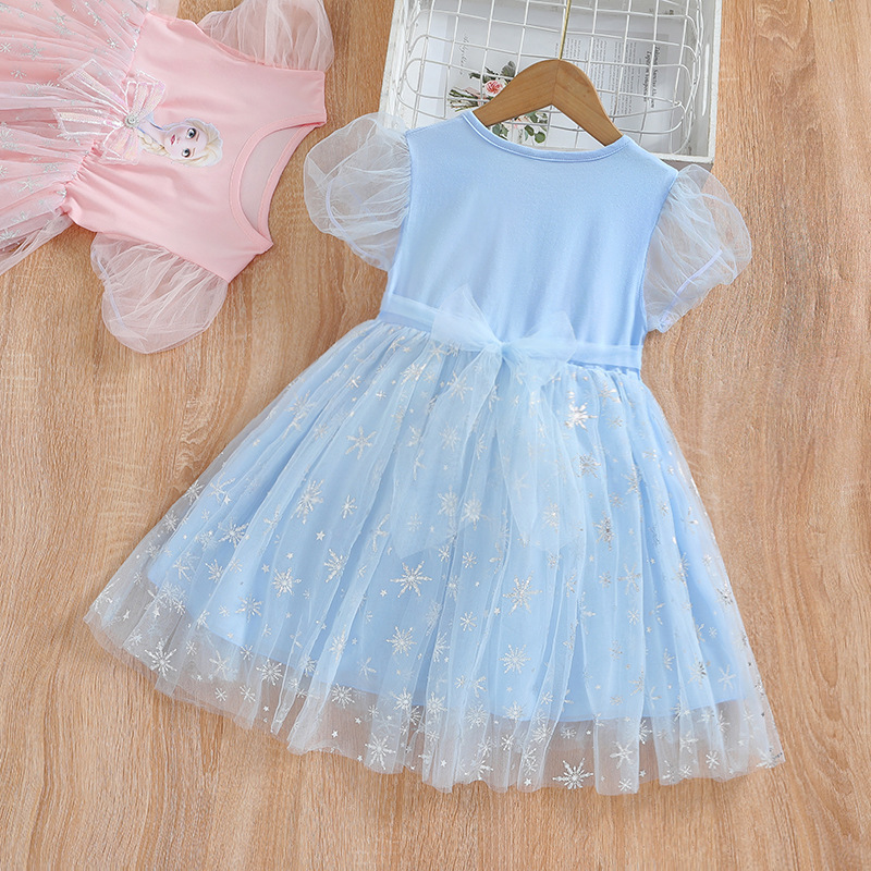 DISNEY Frozen Princess Elsa kids designer clothes designer baby clothes Girls' dress summer dress children baby dress.