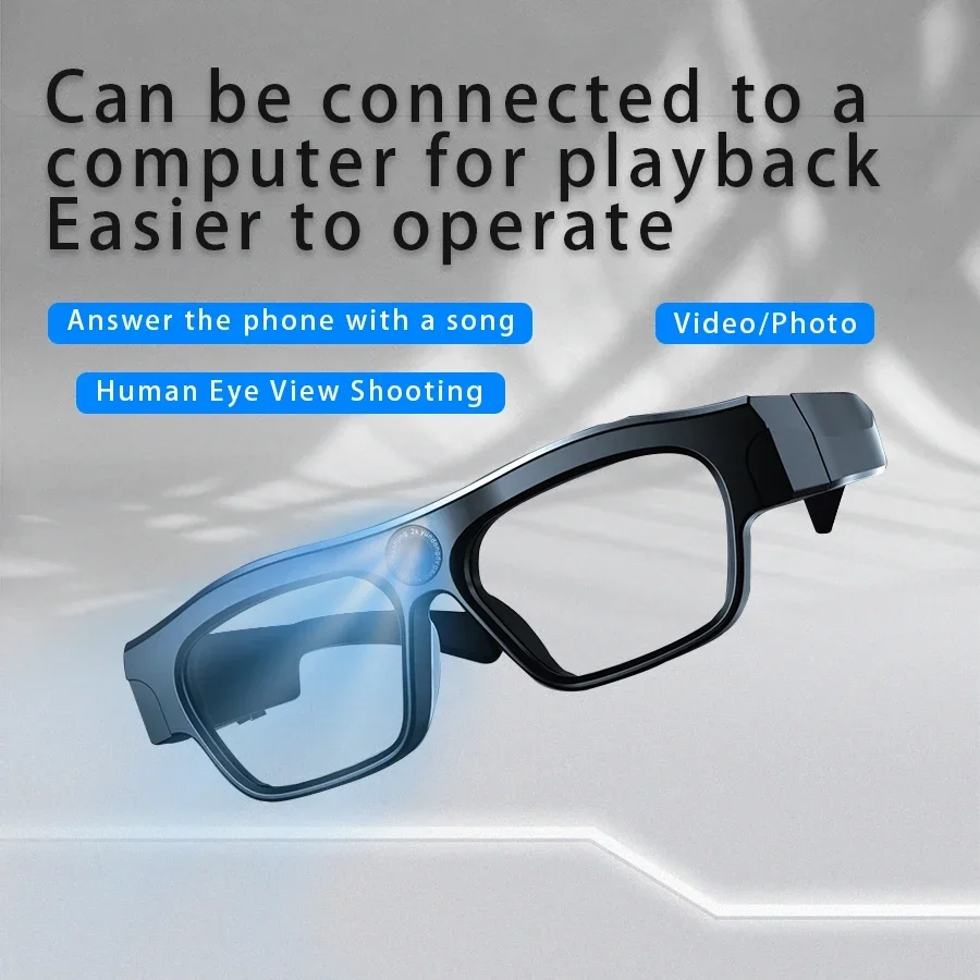 New 2K/4K High-definition Camera for Video Recording Outdoor Sports Sunglasses with Bluetooth Call Smart Glasses
