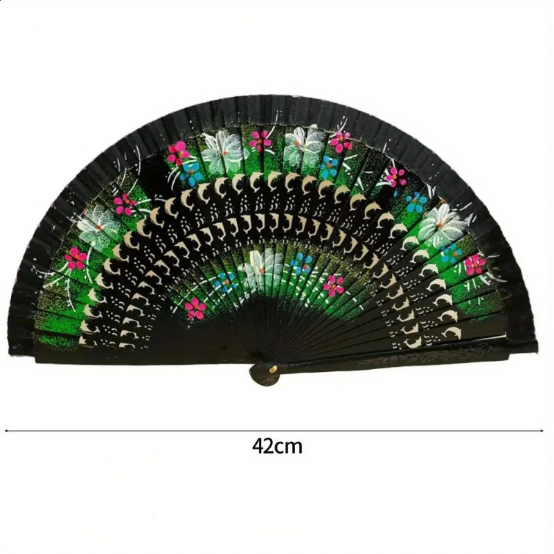 Folding fans wooden Spanish fans handmade folding fans for dance printing home decor decoration craft gifts 250430