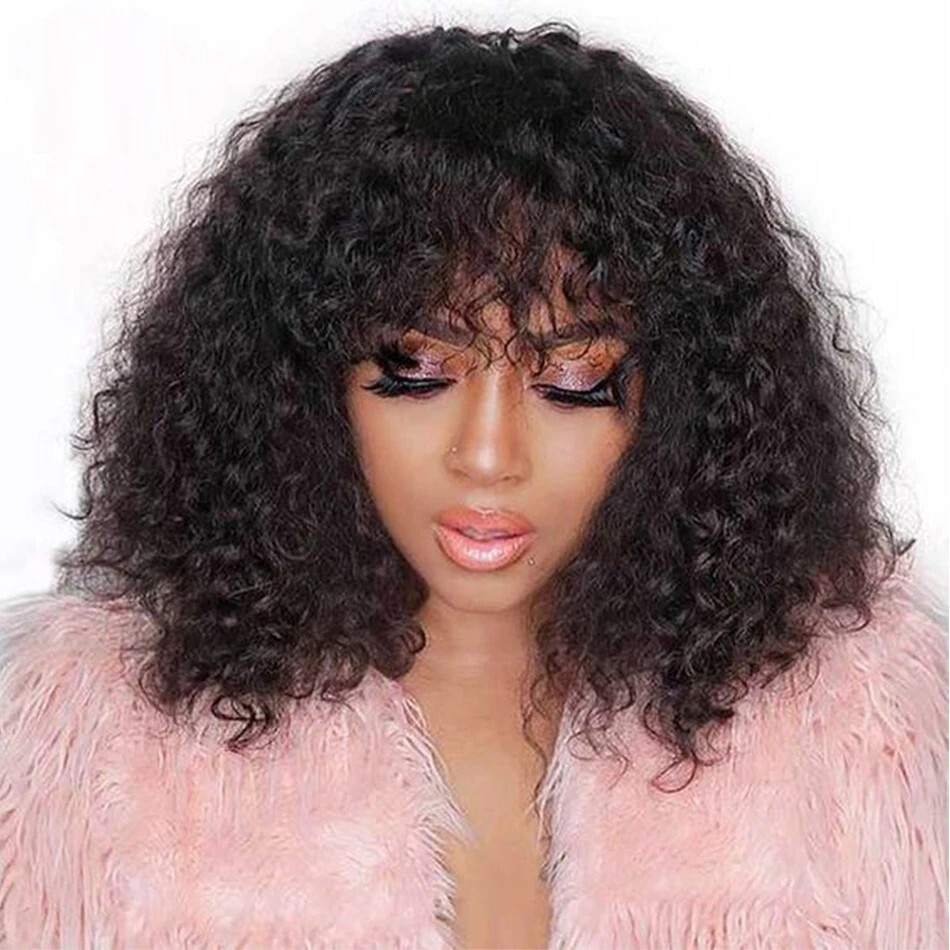 fiber Chemical wig small roll explosive head chemical fiber headband short curly hair