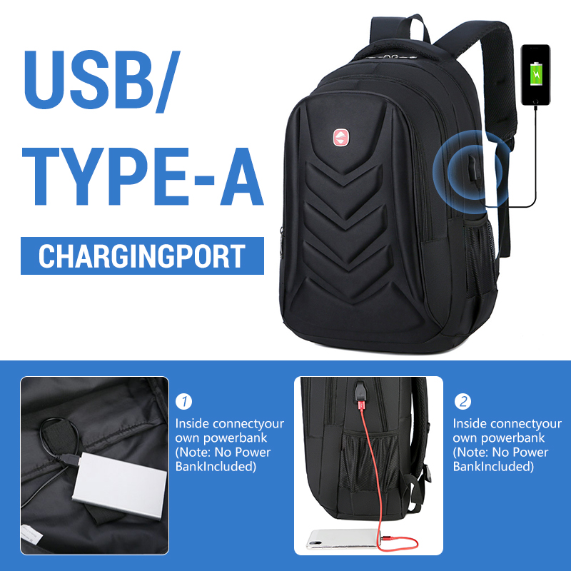 lightweight high quality business casual backpack for men usb charging port adjustable shoulder straps for office travel school 8612