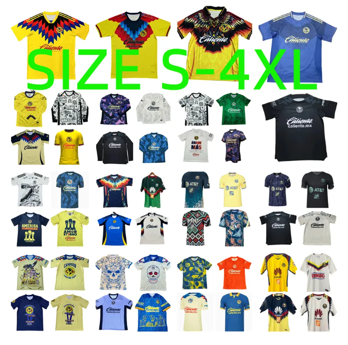 2024 2025 2026 Liga MX Club America Soccer Jerseys 18 19 20 21 22 23 24 25 26 GIOVANI CACERES B.VALDEZ AQUINO J.DOS SANTOS D.VALDES R.Martinez football shirt Long sleeves