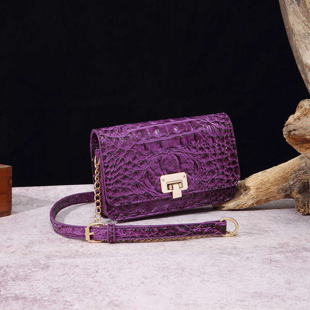 Cross body single shoulder women's bag with multicolored crocodile pattern Brahmin