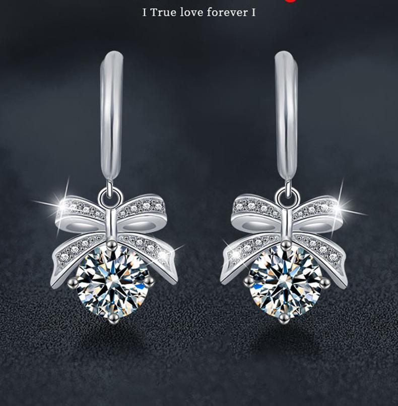 Elegant Moissanite-Studded Sterling Silver Chandelier Earrings Inspired by Nature's Beauty