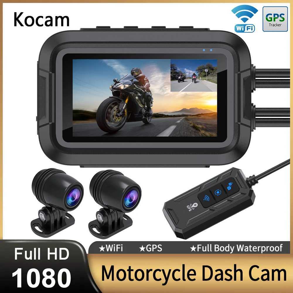 car dvr Dual 1080P Motorcycle DVR Full Body Waterproof Moto Camera WiFi GPS Dash Cam Front Rear Driving Video Recorder Black Box R250506